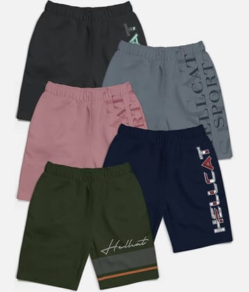 HELLCAT Pack of 5 Cotton Blend Shorts For Boys ( Multicolor )