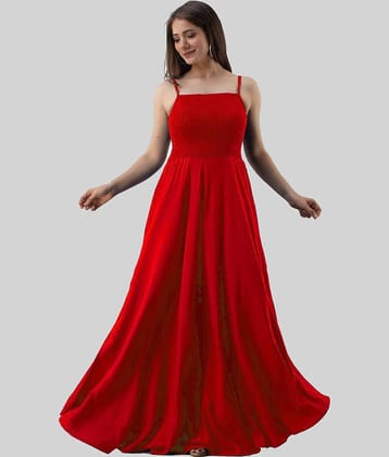 Frionkandy - Red Rayon Women's Gown ( Pack of 1 )