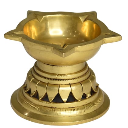 Brass Table Decor Panchmukhi Stand Deepak, Oil Lamp  - Five Face Oil Lamp for Temple Aarti, Height : 3 Inch (BSMAS1503 D)