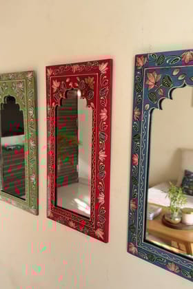 Set of 3 Wooden Mirrors