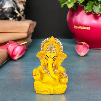 Decorative Lord Ganesha ShowpieceYellow and Golden