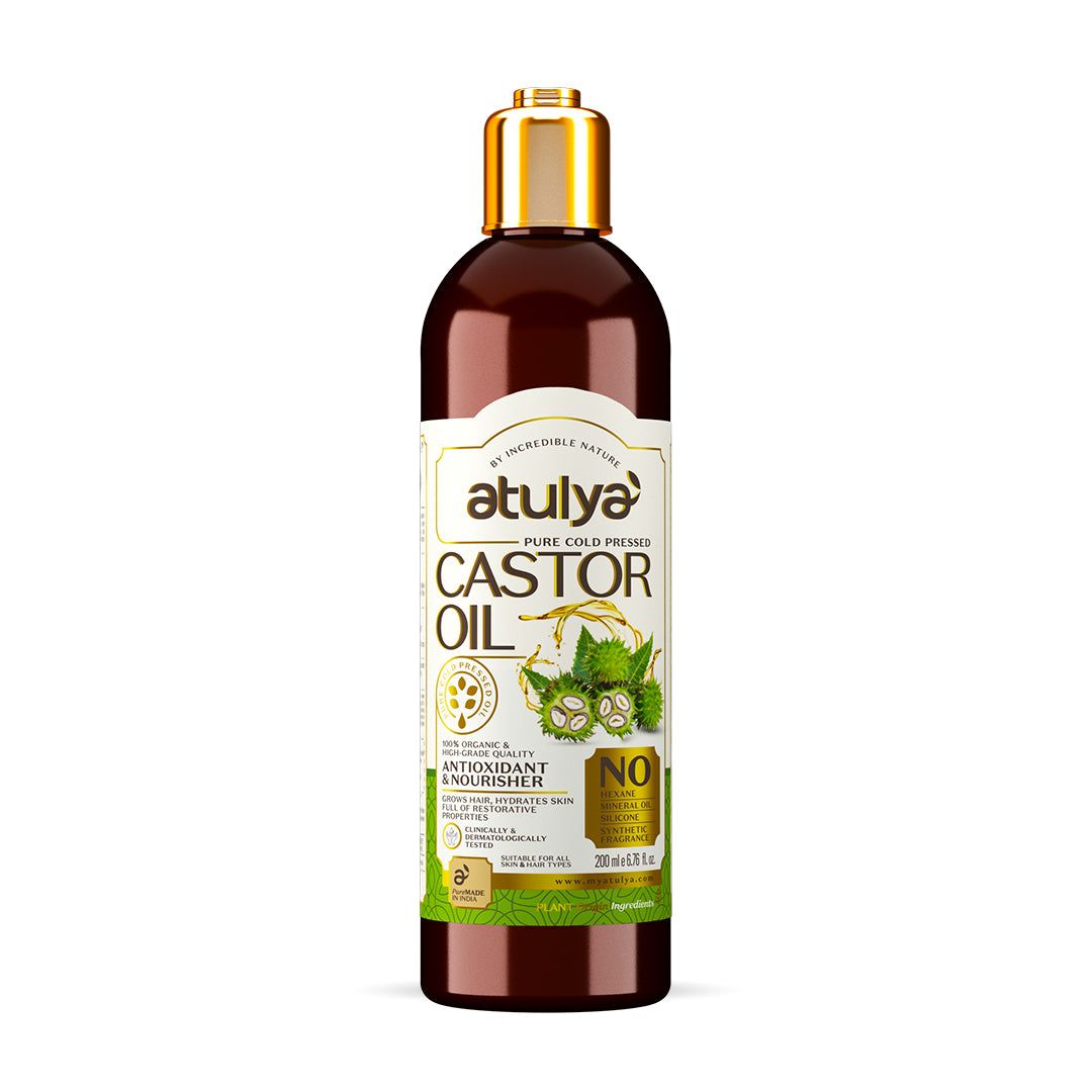Atulya Pure Cold Pressed Castor Oil | Anti-oxidant and Nourishing - 200ml
