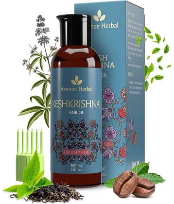 Avimee Herbal Keshkrishna Oil Prevents Premature Greying with Indigo & Amla Mineral Oil Free 100 ml, (Pack of 1)