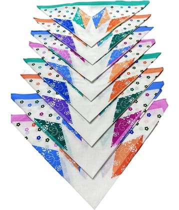 Royal Mart Premium Cotton Handkerchiefs – 13*13 Colorful Prints for Women/Girls (Pack of 09, Multicolor. Designs Will Vary as per Availability