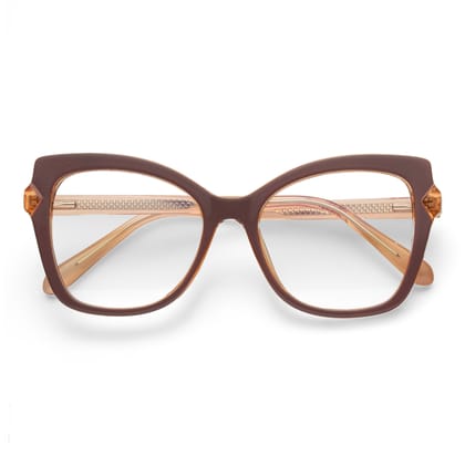 PERKEY Full Rim Cat Eye-Oversized Computer Glasses For Eye Protection Spectacles Frames Women - OPTL005-C1-Medium / Clear / Purple