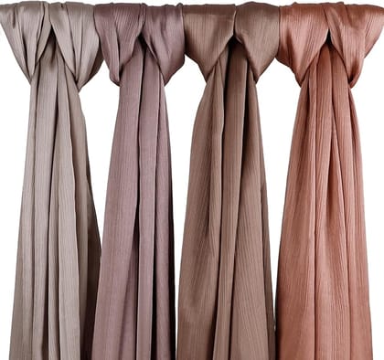 Deluxe Crinkle Silk - Satin Hijabs - Four Shades