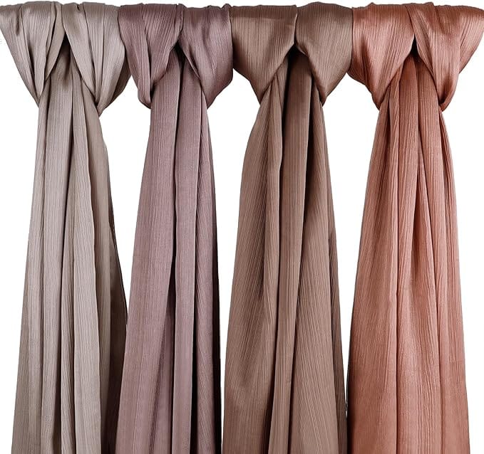 Deluxe Crinkle Silk - Satin Hijabs - Four Shades