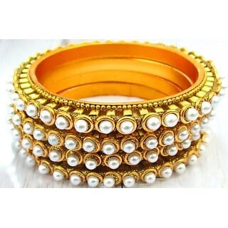 Omsar Jewelry Copper Gold-plated Kada (Pack of 4)
