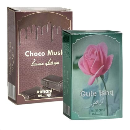 Aimani Choco Musk - Gul E Ishq Attar Combo For Men & Women (Pack Of 2) 6ml each
