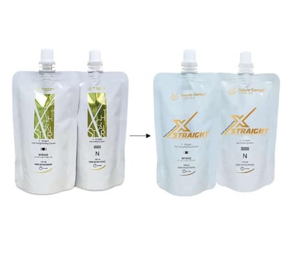 Beauty Garage Hair Straightening Cream and Neutralizer Set | X-Straight Hair Smoothening Cream for Silky Texture & Frizz-Free Results – 125ml Each (2-Step Kit)
