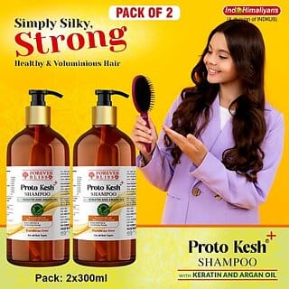 Ind Himaliyans Proto Kesh Shampoo With KERATIN And ARGAN OIL (Pack Of 2) 300X2  (600 ml)