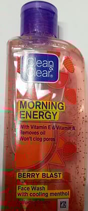 Clean Clear morning energy with vitamin E& Vitamin A Remove oil won't clog pores BERRY BLAST face wash with cooling menthol 50ml
