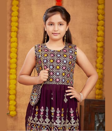 Aarika Girls Georgette Patiala Kurta Set ( Pack of 1 , Purple )