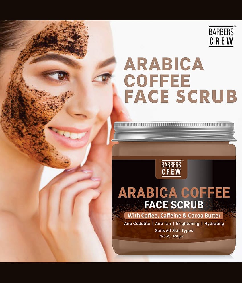 Barbers Crew Arabica Coffee Face Scrub For Skin Brightning & Tan Removal Scrub Facial Scrub 100 gm
