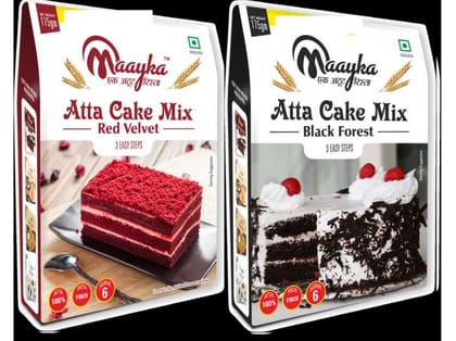 Maayka Atta Black Forest & Red Velvet Cake Mix | Pack Of 2