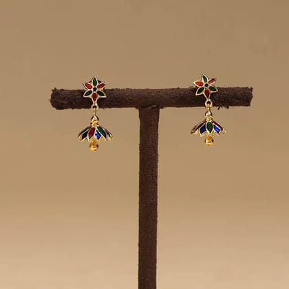 Multicolor - Handcrafted Paka Meenakari Earrings 124