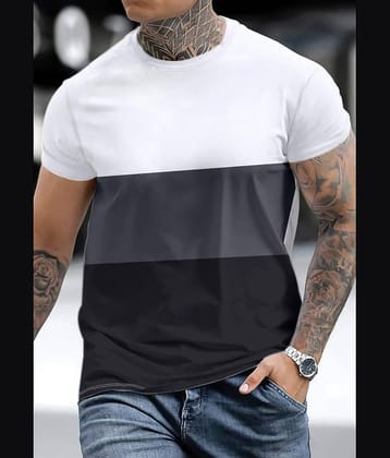 TAZO Cotton Blend Regular Fit Printed Half Sleeves Men's Round T-Shirt - Grey ( Pack of 1 )