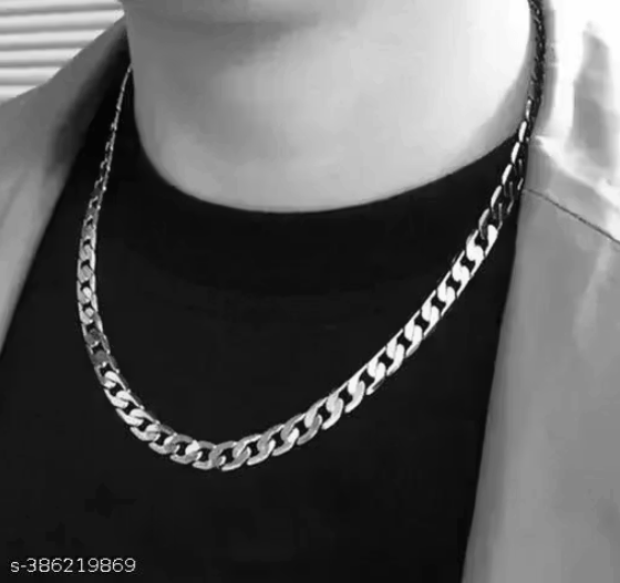 Shimmering Greaceful Silver Oxidised chain for boys | classy look| stylish| silver chain| stainless steel