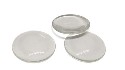 Glass Patch Embellishments Cabochons 45x8mm Round Transparent Color (Pack of 4 pieces)-4 Pieces