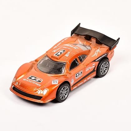 Braintastic Model Diecast Car Toy Vehicle Pull Back Friction Car with Openable Doors Light & Music Toys for Kids Age 3+ Years (Motors7 Car Orange)