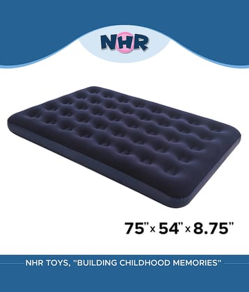 NHR Flocked Air Bed(Double) PVC (Polyvinyl Chloride) Inflatable Sofa/ Chair  (Blue)