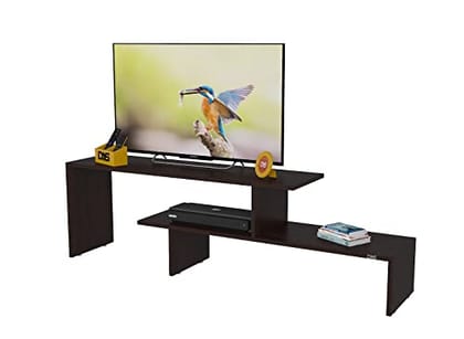 DAS Klaus Floor Standing Engineered Wood Tv Entertainment Unit Display Shelf for Living Room Flowery Wenge- Ideal for Upto 43" Screen