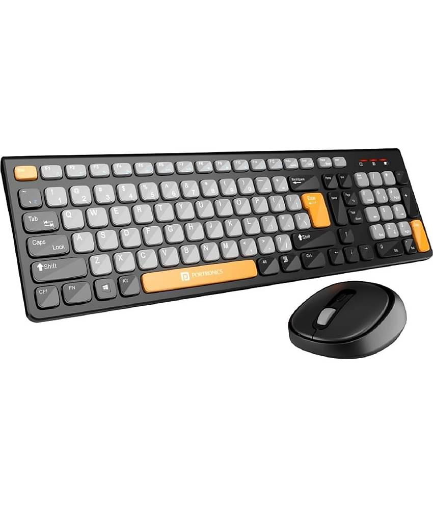Portronics Grey Wireless Keyboard Mouse Combo