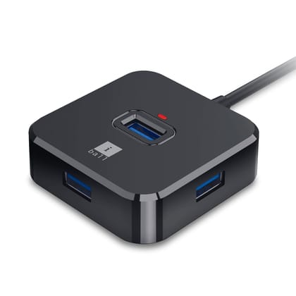 iBall Piano 530 USB 2.0 HUB, 4-Port, 2-in-1 USB-A/Type-C Interface, TPE 1M Flexible Cable, Type-C Input Port for External Power
