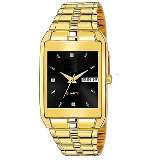 Griffin BLK Quartz Original Gold Plated Day  Date Functioning Watch for Boys - Analog Watch for Men
