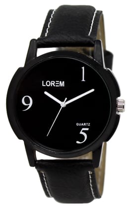 LOREM Black Glossy Finish Analog Watch for Men LR06-UF