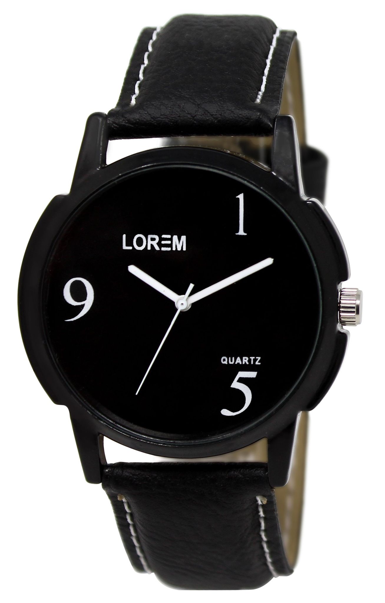 LOREM Black Glossy Finish Analog Watch for Men LR06-UF