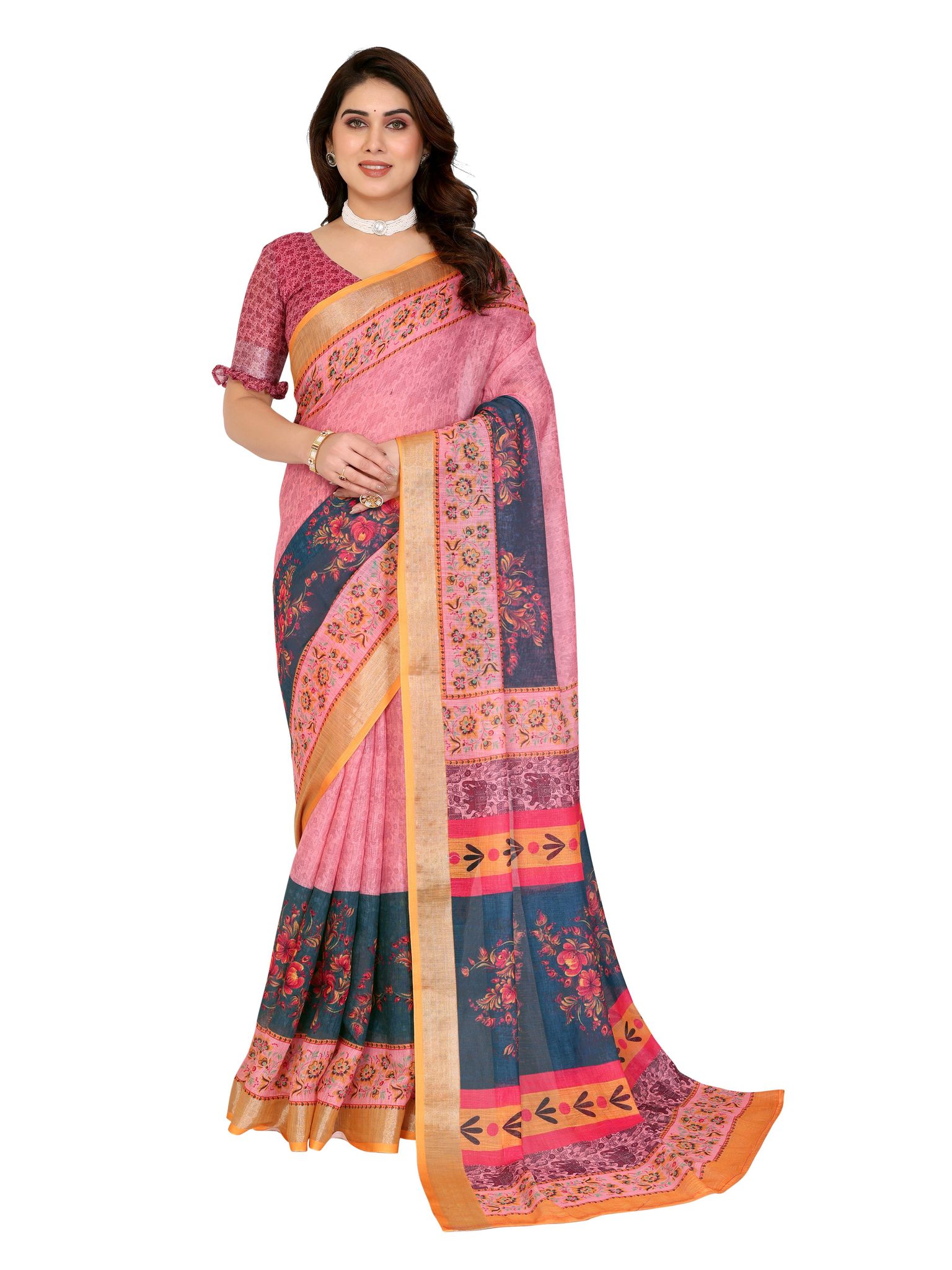 Linen Cotton Saree