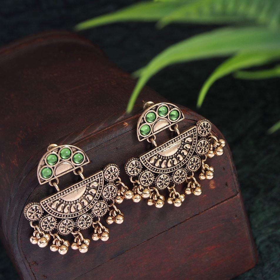 Antique Gold Plated Multicoloured Earring- AER 2805