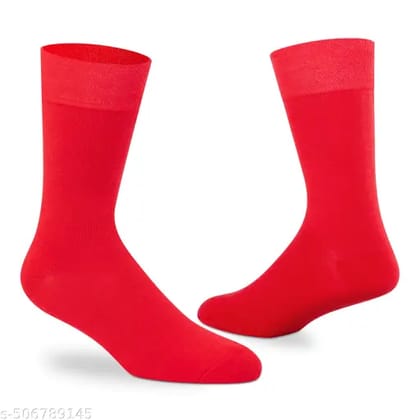 Red plain formal/funky Lycra cotton socks Red plain formal/funky Lycra cotton socks