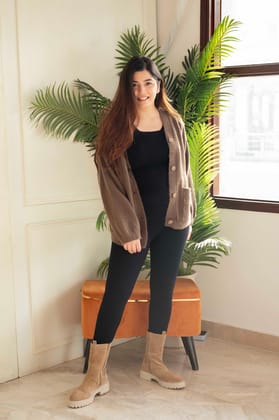 Gemma Brown Button Up Sweater