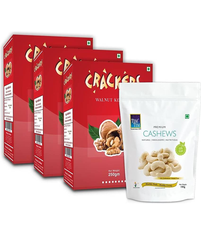 GO Kashmiri Brown Quarters Walnuts (giri) 750g (250gm x 3) + free Cashew Nuts 100g worth Rs. 225.