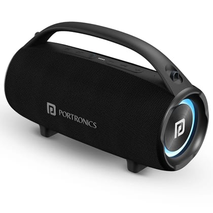 Portronics Thunder 2.0 60W Wireless Bluetooth Party Speaker with Dual Passive Radiator (black)