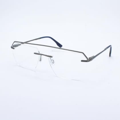 Lensoz Elite X Luxe Rimless Geometric - Narrow - Gunmetal & Blue