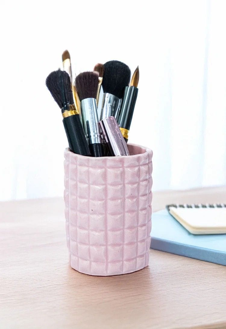 Ceramic Pink Square Shape Multipurpose Holder Stand