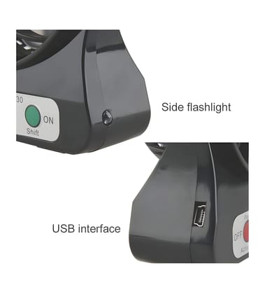 Rechargeable Portable Mini USB Fan with LED Emergency Light | Battery Operated Handheld & Desk Fan | 3 Speed Multi-Function Cooling Fan for Kids, Home & Travel (Original Quality)