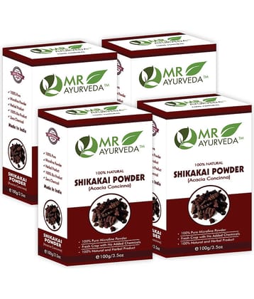 MR Ayurveda Shikakai Powder for Soft, Shiny & Beautiful Hair Scalp Treatment 400 g Pack of 4