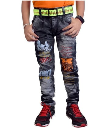 Kundan Pack of 1 Boys Cotton Blend Jeans ( Black )