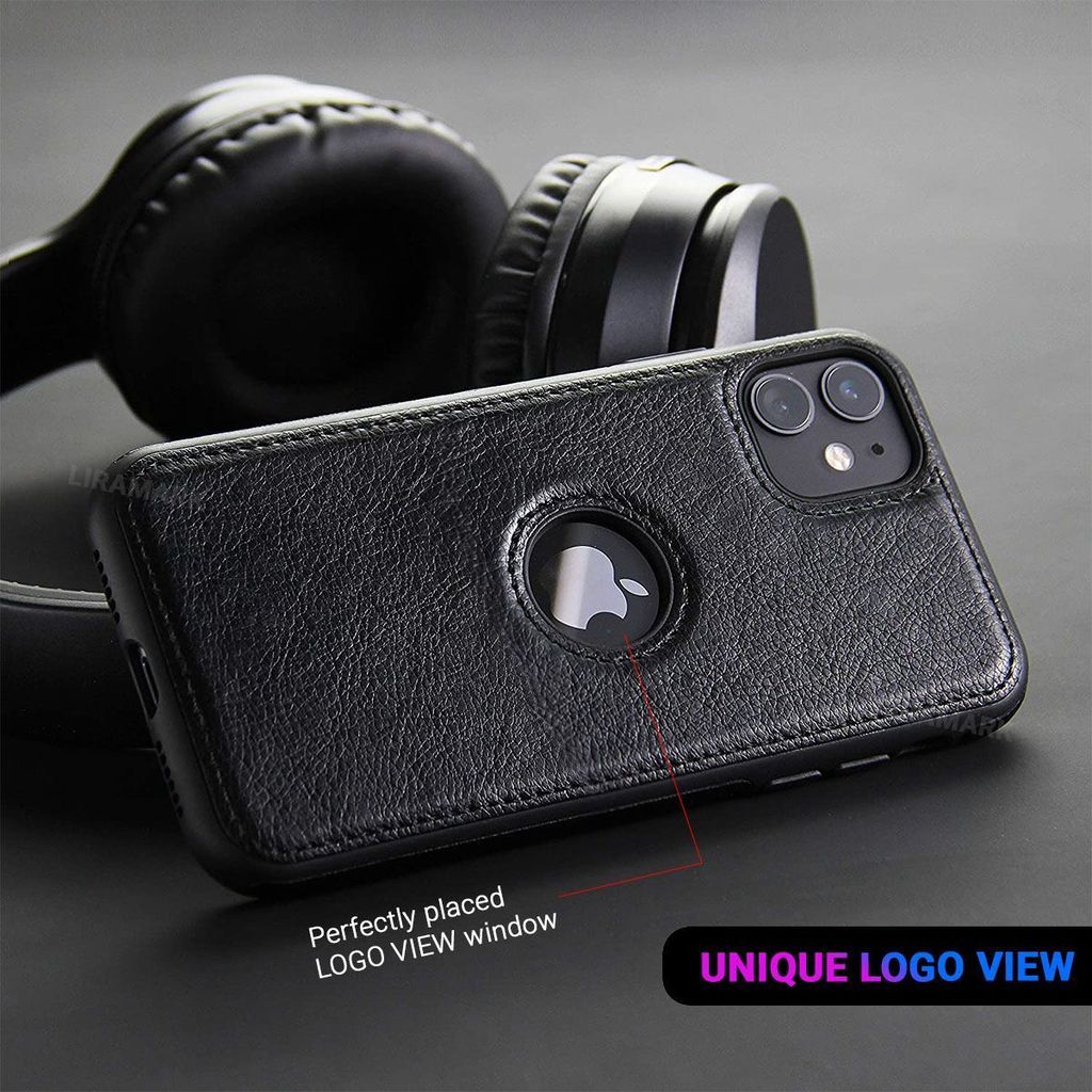 LIRAMARK PU Leather Flexible Back Cover Case Designed for iPhone 11