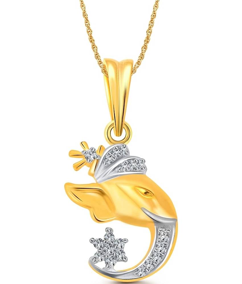 Vighnaharta Vedant Gold and Rhodium Plated Pendant
