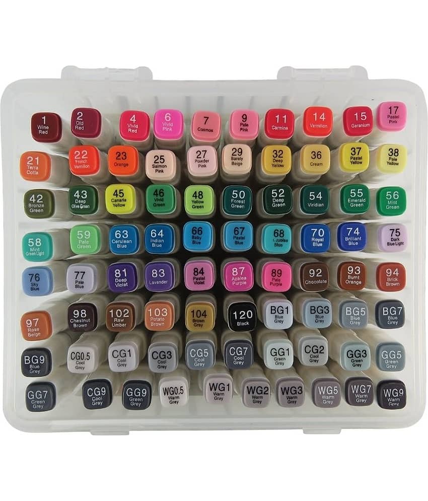 Gifmor 80 Colour Alcohol Based Dual Tip For Sketching, Coloring And Illustration Fine And Broad Nib Sketch Pens (Set Of 1, Multicolor)