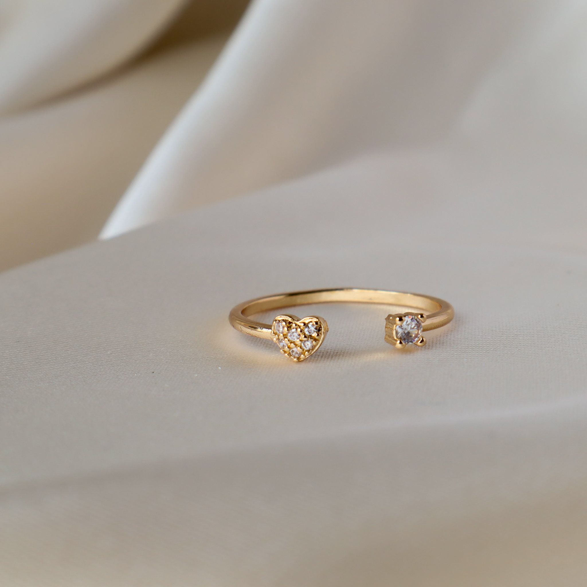 Heart Thin 18K Gold Plated Ring