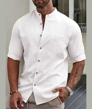 Eyebogler Linen Regular Fit Solids Half Sleeves Men's Casual Shirt - Blue ( Pack of 1 )