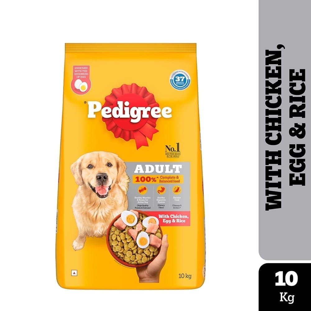 Pedigree Chicken, Egg &amp; Rice Adult Dry Dog Food 10kg