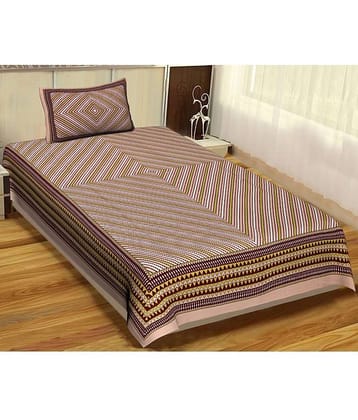 Uniqchoice Cotton Single Bedsheet ( Brown )
