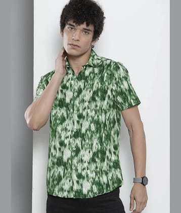 The Indian Garage Co Men Green Tie & Dye Printed Casual Shirt - None